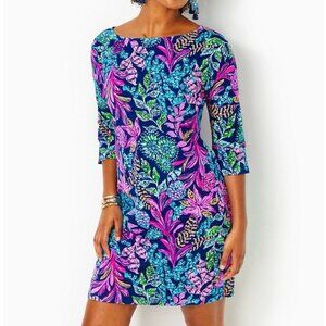 Lilly Pulitzer Braedyn UPF 50+ Dress Size S Aegean Navy Calypso Coast New